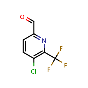Chemical structure of 5-chloro-6-(trifluoromethyl)pyridine-2-carbaldehyde , CAS 1256825-72-5, AChemBlock AD283319