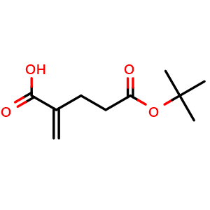 Chemical structure of 5-(tert-Butoxy)-2-methylene-5-oxopentanoic acid , CAS 93633-36-4, AChemBlock AD283321
