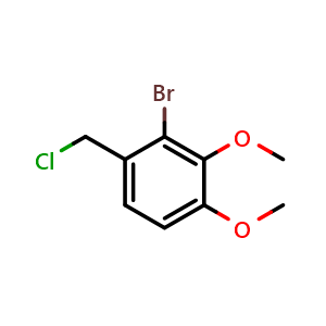 Chemical structure of 2-Bromo-1-(chloromethyl)-3,4-dimethoxybenzene , CAS 7477-50-1, AChemBlock AD283325