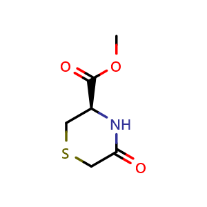 Chemical structure of Methyl (3R)-5-oxo-1,4-thiazinane-3-carboxylate , CAS 118903-82-5, AChemBlock AD283332