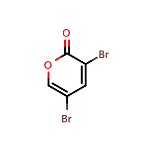 Chemical structure of 3,5-Dibromo-2H-pyran-2-one , CAS 19978-41-7, AChemBlock AD283335