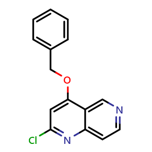 Chemical structure of 4-(benzyloxy)-2-chloropyrido[4,3-b]pyridine , CAS 3002074-01-0, AChemBlock AD283336