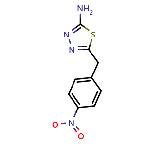 Chemical structure of 2-Amino-5-(4-nitrobenzyl)-1,3,4-thiadiazole , CAS 247225-84-9, AChemBlock AD283350