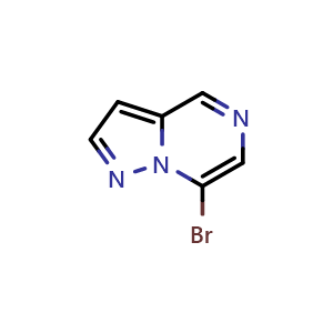 Chemical structure of 7-Bromopyrazolo[1,5-a]pyrazine , CAS 1508650-36-9, AChemBlock AD283354