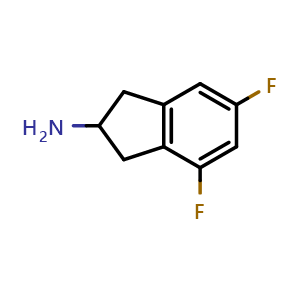 Chemical structure of 2-Amino-4,6-difluoroindane , CAS 173998-67-9, AChemBlock AD283357