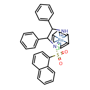Chemical structure of [N-[(1R,2R)-2-(Amino-κN)-1,2-diphenylethyl]-1-naphthalenesulfonamidato-κN](η6-benzene)ruthenium(II) Chloride , CAS 177552-93-1, AChemBlock AD283374