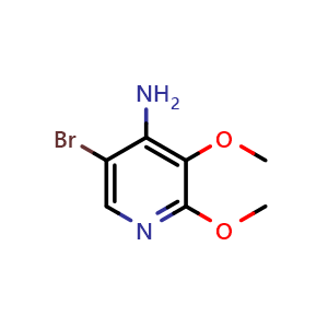 Chemical structure of 5-Bromo-2,3-dimethoxypyridin-4-amine , CAS 1590410-67-5, AChemBlock AD283378