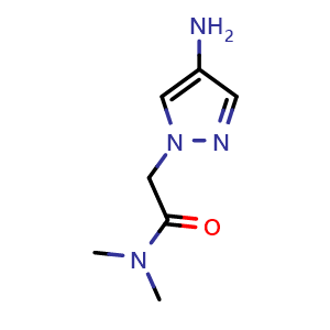 Chemical structure of 2-(4-Amino-1-pyrazolyl)-N,N-dimethylacetamide , CAS 1152841-77-4, AChemBlock AD283379