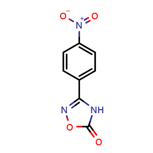 Chemical structure of 3-(4-Nitrophenyl)-1,2,4-oxadiazol-5(4H)-one , CAS 19932-97-9, AChemBlock AD283382
