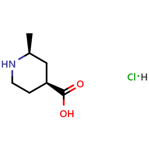 Chemical structure of (2S,4S)-2-Methylpiperidine-4-carboxylic acid hydrochloride , CAS 1820569-69-4, AChemBlock AD283383