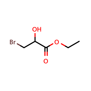 Chemical structure of Ethyl 3-Bromo-2-hydroxypropanoate , CAS 92234-23-6, AChemBlock AD283385