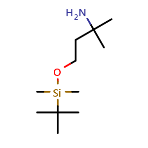 Chemical structure of 4-[(tert-Butyldimethylsilyl)oxy]-2-methyl-2-butanamine , CAS 1426427-17-9, AChemBlock AD283389