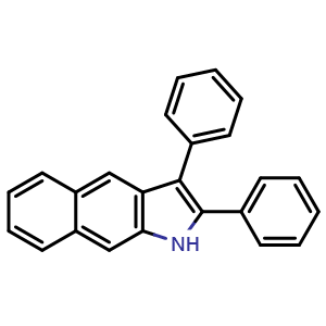 Chemical structure of 2,3-Diphenyl-1H-benzo[f]indole , CAS 117000-28-9, AChemBlock AD283390