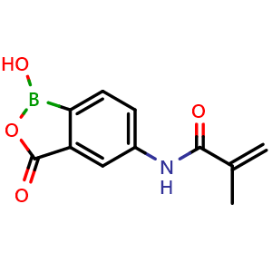 Chemical structure of N-(1-Hydroxy-3-oxo-1,3-dihydrobenzo[c][1,2]oxaborol-5-yl)methacrylamide , CAS 3088942-14-4, AChemBlock AD283392