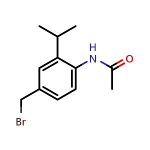 Chemical structure of N-[4-(Bromomethyl)-2-isopropylphenyl]acetamide , CAS 2042196-66-5, AChemBlock AD283399