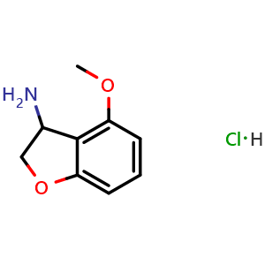 Chemical structure of 4-Methoxy-2,3-dihydrobenzofuran-3-amine hydrochloride , CAS 1820641-42-6, AChemBlock AD283402