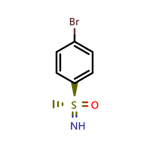 Chemical structure of (R)-1-Bromo-4-(S-methylsulfonimidoyl)benzene , CAS 848991-21-9, AChemBlock AD283403