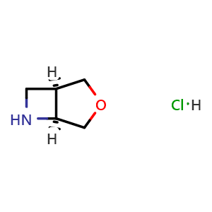Chemical structure of (1R,5S)-rel-3-oxa-6-azabicyclo[3.2.0]heptane hydrochloride , CAS 2744549-61-7, AChemBlock AD283404