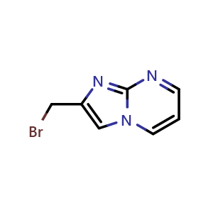Chemical structure of 2-(Bromomethyl)imidazo[1,2-a]pyrimidine , CAS 135063-63-7, AChemBlock AD283409