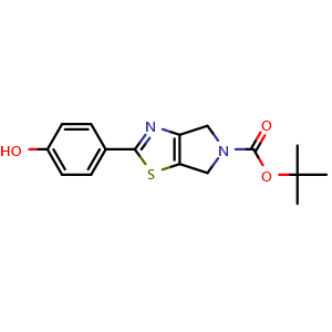 Chemical structure of 4-(5-Boc-5,6-dihydro-4H-pyrrolo[3,4-d]thiazol-2-yl)phenol , CAS 3026330-52-6, AChemBlock AD283416