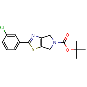Chemical structure of 5-Boc-2-(3-chlorophenyl)-5,6-dihydro-4H-pyrrolo[3,4-d]thiazole , CAS 3026330-51-5, AChemBlock AD283417
