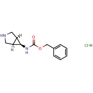 Chemical structure of (1R,5S,6s)-rel-N-Cbz-3-azabicyclo[3.1.0]hexan-6-amine hydrochloride , CAS 2563588-65-6, AChemBlock AD283423