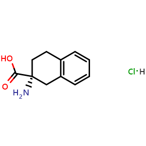 Chemical structure of (R)-2-Amino-1,2,3,4-tetrahydronaphthalene-2-carboxylic acid hydrochloride , CAS 144646-53-7, AChemBlock AD283430