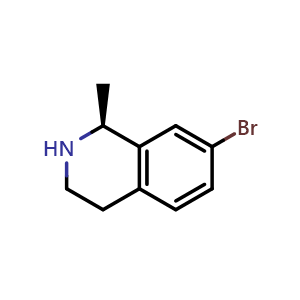 Chemical structure of (S)-7-Bromo-1-methyl-1,2,3,4-tetrahydroisoquinoline , CAS 1389357-63-4, AChemBlock AD283433
