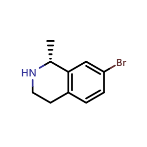 Chemical structure of (R)-7-Bromo-1-methyl-1,2,3,4-tetrahydroisoquinoline , CAS 1389344-30-2, AChemBlock AD283434