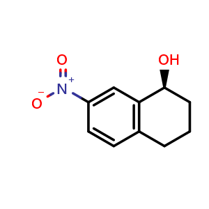 Chemical structure of (S)-7-Nitro-1,2,3,4-tetrahydronaphthalen-1-ol , CAS 882409-41-8, AChemBlock AD283436