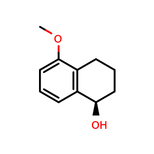 Chemical structure of (R)-5-Methoxy-1,2,3,4-tetrahydronaphthalen-1-ol , CAS 200425-71-4, AChemBlock AD283437