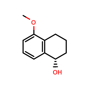 Chemical structure of (S)-5-Methoxy-1,2,3,4-tetrahydronaphthalen-1-ol , CAS 182497-75-2, AChemBlock AD283438