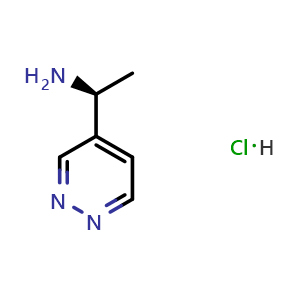 Chemical structure of (S)-1-(Pyridazin-4-yl)ethanamine hydrochloride , CAS 2742104-24-9, AChemBlock AD283447