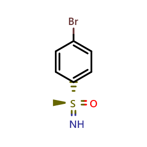 Chemical structure of (S)-1-Bromo-4-(S-methylsulfonimidoyl)benzene , CAS 2258639-09-5, AChemBlock AD283449