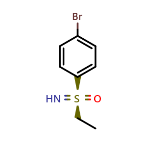 Chemical structure of (S)-1-Bromo-4-(ethylsulfonimidoyl)benzene , CAS 2893983-39-4, AChemBlock AD283450