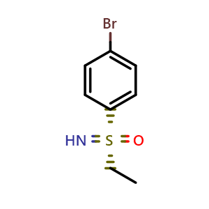 Chemical structure of (R)-1-Bromo-4-(ethylsulfonimidoyl)benzene , CAS 2893983-38-3, AChemBlock AD283451