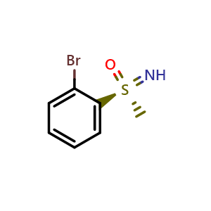 Chemical structure of (R)-1-Bromo-2-(S-methylsulfonimidoyl)benzene , CAS 1872385-36-8, AChemBlock AD283452