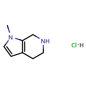 Chemical structure of 1-Methyl-4,5,6,7-tetrahydro-1H-pyrrolo[2,3-c]pyridine hydrochloride , CAS 1394040-48-2, AChemBlock AD283456