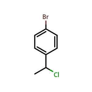 Chemical structure of 1-Bromo-4-(1-chloroethyl)benzene , CAS 20488-10-2, AChemBlock AD283457