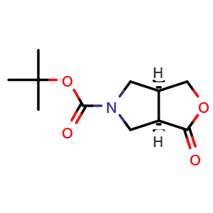 Chemical structure of cis-5-Boc-hexahydro-1H-furo[3,4-c]pyrrol-1-one , CAS 2694057-81-1, AChemBlock AD283461