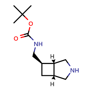 Chemical structure of 1-[(1R,5R,6R)-rel-3-Azabicyclo[3.2.0]heptan-6-yl]-N-Boc-methanamine , CAS 2742901-76-2, AChemBlock AD283468