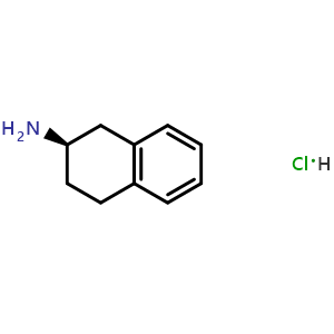 Chemical structure of (R)-1,2,3,4-Tetrahydronaphthalen-2-amine hydrochloride , CAS 29389-63-7, AChemBlock AD283471