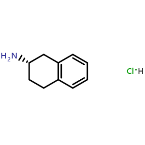 Chemical structure of (S)-1,2,3,4-Tetrahydronaphthalen-2-amine hydrochloride , CAS 21880-88-6, AChemBlock AD283472