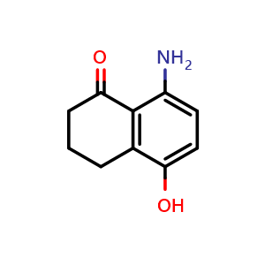 Chemical structure of 8-Amino-5-hydroxy-3,4-dihydronaphthalen-1(2H)-one , CAS 157988-96-0, AChemBlock AD283480