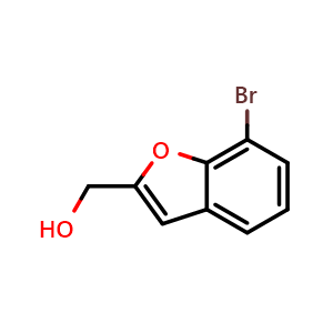 Chemical structure of (7-Bromobenzofuran-2-yl)methanol , CAS 1467056-12-7, AChemBlock AD283482