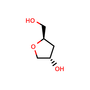 Chemical structure of (3S,5R)-5-(Hydroxymethyl)tetrahydrofuran-3-ol , CAS 204509-32-0, AChemBlock AD283484