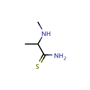 Chemical structure of 2-(Methylamino)propanethioamide , CAS 1497216-09-7, AChemBlock AD283489