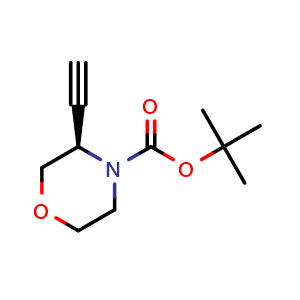 Chemical structure of (R)-4-Boc-3-ethynylmorpholine , CAS 218594-83-3, AChemBlock AD283492