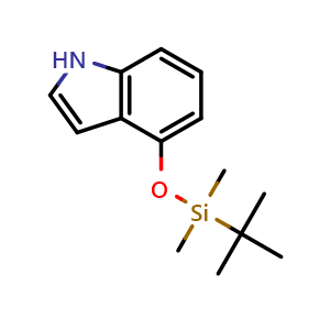 Chemical structure of 4-[(tert-Butyldimethylsilyl)oxy]-1H-indole , CAS 106792-40-9, AChemBlock AD283493