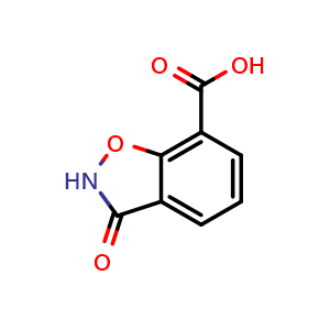 Chemical structure of 3-Oxo-2,3-dihydrobenzo[d]isoxazole-7-carboxylic acid , CAS 1550761-12-0, AChemBlock AD283495
